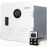 RV Tankless Water Heater, FOGATTI 2.2 GPM, 42000 BTU Hot Water Heater with 15 x 15 Inches White Door, Remote Control Included, InstaShower 6 (Gen2)