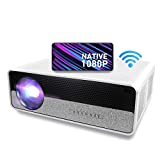 ANXONIT Native 1080P Projector, 500 ANSI Lumens FHD Video Projector 4K Supported, 5G WiFi Screencast, Dual 8W Speakers with Bluetooth, 300' Screen Home Theater