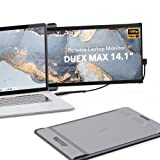 New Mobile Pixels 2022 Duex Max Portable Monitor, 14.1' FHD 1080P IPS Ultra Slim Laptop Screen Extender, USB A/USB C Plug and Play Auto Rotated, Windows/Mac/Android/Switch Compatible (Gunmetal Grey)