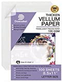 Translucent Vellum Paper, Dowsabel 68LBS 8.5 x 11 inches Printable Vellums for Card Overlays, Invitations Belly Bands, Envelope, Lantern,100 Sheets