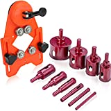 Rokrou Diamond Drill Bits Diamond Brazed Hole Saw Kit 10PCS Tile Drill Bit with Hole Saw Guide from 6 - 32mm /1/4'-1-1/4' for Tile, Drill, Glass, Marble, Granite