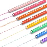 Aechy Colored Curve Pens for Note Taking, Dual Tip Markers with 5 Different Curve Shapes & 8 Colors Fine Lines, Cool Pens for Teenage Kids Writing Journaling Drawing Scrapbook Art Office(Rainbow)