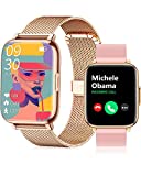 Cakuja Smart Watch with Text and Call for Android Phones Women Smart Watch for iPhone Compatible Fitness Tracker Waterproof with Blood Pressure Hert Rate Monitor IP67 Rose Gold