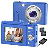 Digital Camera, RUAHETIL Autofocus FHD 1080P 36MP Vlogging Camera for Kids, 16X Zoom 2 Charging Modes Kids Compact Camera Point and Shoot Camera for Kids Teens Students（Blue）