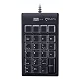 ELSRA USB Wired Programming Numeric Keypad ControlPad Black PK-2068(23 Key, 2-Level programmable, 2 USB Hub) for Windows