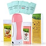 Roll On Wax, Waxing Kit for Women, Waxing Kit for Sensitive Skin, Rose & Honey Roll On Wax Kit for Larger Areas of the Body, Roller Waxing Kit Hair Removal, at Home Waxing Kit for Women and Men