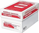 Office Depot Brand Copy Paper, Fax Laser & Inkjet Printer, 8 1/2 x 11 inch Letter Size, 20 lb, 92 Bright White, Acid Free, 2500 Sheets Case Of 5 Reams (873065)
