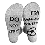 Falon DO NOT DISTURB I'M WATCHING FOOTBALL RUGBY GOLF Novelty Socks Crazy Socks for Sports TV Fans (01 Football)