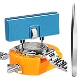 JOREST Watch Battery Replacement Kit, Watch Wrench Back Remover for Rotate Open Watch Cover,Watch Case Opener Set with Watch Back Remover Holder,Tweezers,Instruction manual