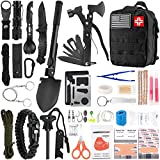 Survival First Aid Kit 142 in 1, Professional Survival Gear and Equipment with Molle Pouch, Gift for Men Dad Him Camping Hunting Fishing Outdoor Adventure (Black)