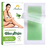 Avashine Wax Strips Hair Removal for Woman Man Hair Removal Body Wax Strips with Aloe for legs Brazilian Arms Underarm Bikini At Home Waxing Kit with 32 Strips plus 4 Calming oil Wipes