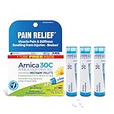 Boiron Arnica Montana 30C Homeopathic Medicine for Relief from Muscle Pain, Muscle Stiffness, Swelling from Injury, and Discoloration from Bruises - 3 Count (240 Pellets)