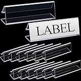 Plastic Label Holder Wire Shelf Label Holder 3 x 7/8 Inches Clip on Tag Holders Ticket Holder (30 Pieces)