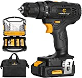 Cordless Drill, 20V Max Lithium-Ion Drill Driver Kit with 2 Variable Speeds, 41pcs Accessories, 15+1 Torque Setting, Built-in LED for Drilling Wood, Soft Metal, Plastic, C P CHANTPOWER