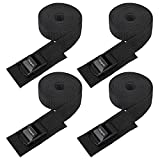 Ayaport Lashing Straps Car Roof Rack Straps Cam Buckle Tie Down Strap for Kayak, SUP, Canoe, Surfboard Packing Black 4 Pack (1' x 12')