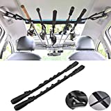 iMunir Adjustable Vehicle Fishing Rod Rack,Fishing Pole Holder Strap Belt Storage for Truck,Vehicle,SUVs Wagons and Vans (Black)