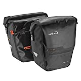 Ibera Bike Pannier Bag - PakRak Clip-On Quick-Release Waterproof Bicycle Panniers (Pair) (Black)