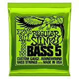 Ernie Ball 5-String Regular Slinky Nickel Wound Bass Guitar Strings, 45-130 Gauge (P02836)
