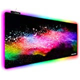 Extended RGB Gaming Mouse Pad, Extra Large Gaming Mouse Mat for Gamer, Waterproof Office DEST Mat with 10 Lighting Mode, for PC Computer RGB Keyboard Mouse - 31.5'' x 11.8' x 4mm (Fantasy)