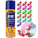 Odif 505 Spray and Fix Temporary Fabric Adhesive Basting Glue 6.22oz, 505 Spray Adhesive for Embroidery, Quilt Basting Spray for Quilting, Plus 25 Sewing Fabric Clips