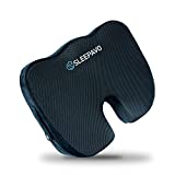 Sleepavo Memory Foam Seat Cushion for Office Chair - Butt Pillow for Sciatica, Coccyx, Back, Tailbone & Lower Back Pain Relief - Orthopedic Chair Pad for Lumbar Support in Office Desk, Car & Airplane