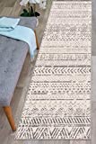 Rugshop Geometric Boho Perfect for high Traffic Areas of Your Living Room,Bedroom,Home Office,Kitchen Easy Cleaning Runner Rug 2' x 7' Gray
