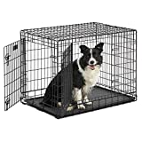 MidWest Ultima Pro Series 36' Dog Crate | Extra-Strong Double Door Folding Metal Dog Crate w/Divider Panel, Floor Protecting 'Roller Feet' & Leak-Proof Plastic Pan