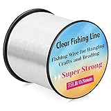 Strong Fishing Line Clear, Acejoz Thick Fishing Wire 0.8mm Invisible Hanging Wire Heavy Duty Monofilament Line 70 Lb Test for Hanging Decoration Balloon Garland Crafts