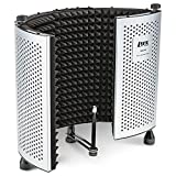 LyxPro VRI-10 Vocal Sound Absorbing Shield for Studio Home and Office Recording Acoustic Isolation Microphone Foam Panel Shield – Portable and Adjustable Stand Mount or Desktop Use