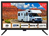 Feihe 22 Inch TV, 1080p LED Widescreen HDTV with Digital ATSC Tuners, 22 Inch Flat Screen TV with HDMI, VGA, RCA, USB for Kitchen, RV, Bedroom, Caravan
