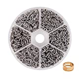 PH PandaHall 304 Stainless Steel Jump Ring, 1000pcs Open Jump Rings 18-Gauge O Ring Diameter 4mm 5mm 6mm 8mm 9mm 10mm for Earring Bracelet Necklace Pendant Jewelry DIY Craft Making