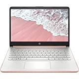 2022 HP Premium 14-inch HD Thin and Light Laptop, Intel Quad-Core Processor, 8GB RAM, 64GB Storage, Long Battery Life, Webcam, Bluetooth, HDMI, Wi-Fi, Rose Gold, Windows 11 + 1 Year Microsoft 365