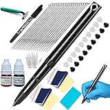 Chiitek Hand Poke Pen Stick Tattoo Kit Black Tattoo Manual Pen Complete Kit Tattoo Inks Tattoo Gloves Stencil Paper(Black)