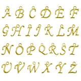 BEADNOVA Letter Charms for Jewelry Making Alphabet Charms Initial Charms Assorted for Bracelets (Gold, 100pcs)