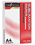 TIROTECHS A4 Sublimation Paper for Heat Transfer - Dye Sublimation Paper for Inkjet Printers - Printable Thermal Photo Transfer Paper 120 GSM - Coasters, Mugs, Mobile Case, T-shirts - 110 sheets Pack