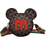 ZenHoo Kids Cute Crossbody Purse Mickey Mouse Shoulder Bag Disney Handbag Little Girl's Cute Purse with Cartoon Mouse Ears, Coffee, Large