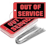 Out of Service Tags 6.22 x 3.15 Inches Maintenance Required Red Tags Repair Tags with 12 Inches Tag Wires Attached for Machine Equipment Inspection Maintenance
