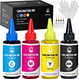 INKNI Sublimation Ink Refill for Epson ET2720 ET2750 ET2760 ET4700 ET4760 ET15000 ET2650 C88 WF7710 WF7820 Inkjet Printer Heat Press Transfer on Mugs Plates T-Shirts Pillows Phone Case