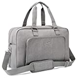 BAGSMART Duffle Bag Large Weekender Overnight Bag with Shoe Bag, can Hold 15.6 inch Laptop, Carry-on Bag for Travel, Gym, Work, 27L (Light Grey)