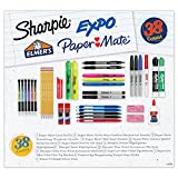 School Supplies Variety Pack, Sharpie, Expo, Paper Mate, Elmer’s, Permanent Markers, Mechanical Pencils, Woodcase Pencils, Ballpoint Pens, Gel Pens, School Glue, Glue Sticks, and More, 38 Count