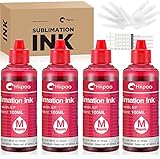 Hiipoo Sublimation Ink Refilled Bottles Work with WF7710 ET2760 ET2720 ET2803 ET2800 ET15000 C88 C88+ Inkjet Printer Heat Press Transfer on Mugs Plates T-Shirts Pillows Phone Case (4M)