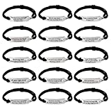 15 Pieces Religious Christian Gifts for Women Girls Men Kids Christian Bracelet Religious Leather Bracelets Jewelry Christmas Encouragement Inspirational Gifts Bracelets for Women Girls Men