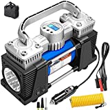 Tire Inflator Portable Air Compressor 12Volt 120PSI Air Pump Inflator Heavy Duty, Digital Tire Pump with Pressure Gauge for Car RV SUV Tires(Ocean Blue)