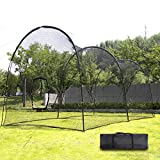 Kapler Batting Cage Baseball Softball, Batting Cage Backyard Training Net for Baseball Softball, with Steel Frame and Net, Great Softball Baseball Training Cage Equipment 22' (L) X12' (D) X10' (H)