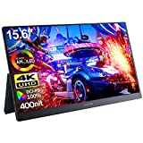 15.6' Portable Monitor - 4K OLED Gaming Monitor by C-FORCE - Travel Second Screen for Photo Editing with 4K, 100% DCI-P3, 100000:1, USB C External Monitor for Laptop,PC, Phone,Consoles