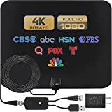 [Advance Launch 2023 Chip] HDTV Antenna; Long Range 330 Miles Reception, Black Indoor Antenna; Power Amplifier for Signal Boost; 16.5 ft Coaxial Cable; Supports All HD Digital TV Formats by Claev USA