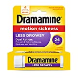 Dramamine Motion Sickness Less Drowsy, Travel Vial, 8 Count ( Pack of 1)