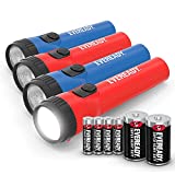 LED Flashlight by Eveready, Bright Flashlights for Emergencies and Camping Gear, Flash Light with AA & D Batteries Included, Pack of 4