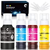 Hiipoo Sublimation Ink for EcoTank Supertank Inkjet Printer ET-2720 ET-2760 ET-2800 ET-2803 ET-2830 ET-4800 ET-3760 ET-4700 ET-2850 ET-7720 ET-15000 /Upgrade Version/Offer Free ICC Printing