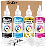 NewCee 400ml Sublimation Ink for Epson ET-2720 ET-15000 ET-4700 ET-2760 ET-2750 L3110 L3150 C88 C88+ WF7710 WF7720 Inkjet Printers Heat Transfer Sublimation for T-Shirts, Mugs, etc. (Offer Free ICC)
